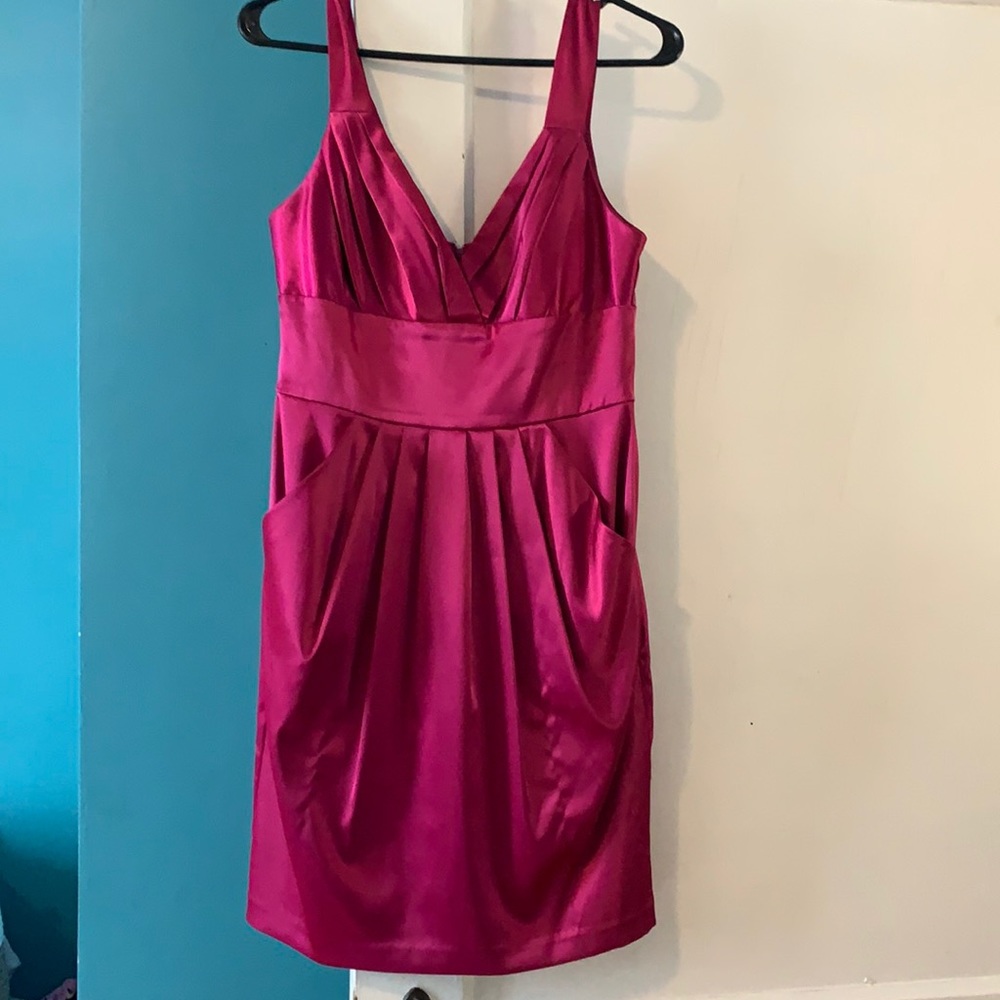 Pink satin dress size 9/10
